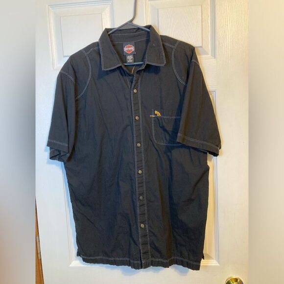 Vintage Harley Davidson Cobra Short Sleeve Button Down Shirt Men's Size Large - Picture 3 of 4
